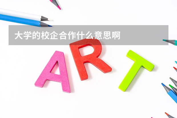 大学的校企合作什么意思啊