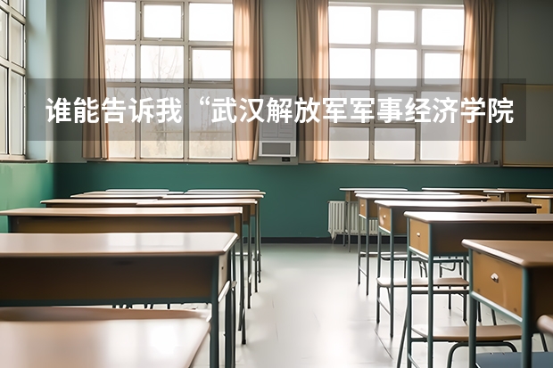 谁能告诉我“武汉解放军军事经济学院”怎么样啊？越具体越好