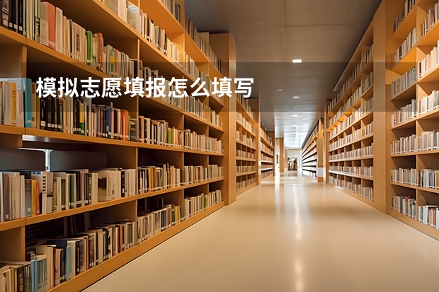 模拟志愿填报怎么填写