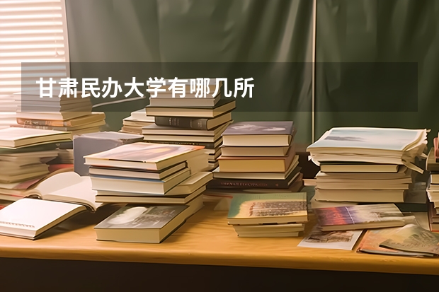 甘肃民办大学有哪几所
