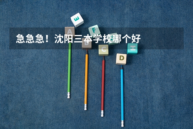 急急急！沈阳三本学校哪个好