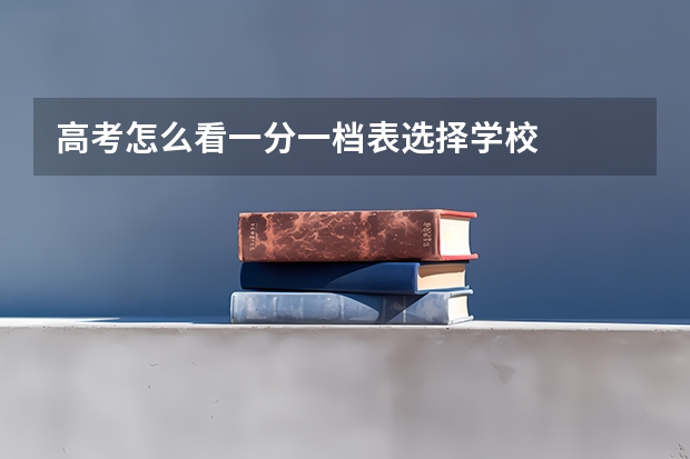 高考怎么看一分一档表选择学校