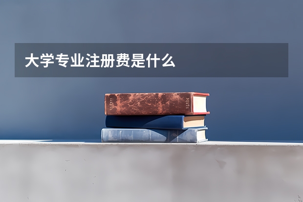 大学专业注册费是什么
