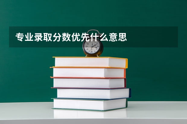 专业录取分数优先什么意思