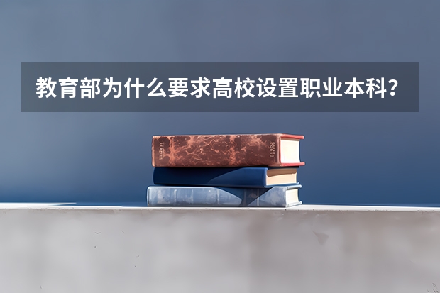 教育部为什么要求高校设置职业本科？